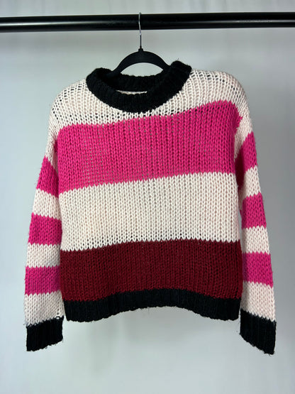 Pull girocollo tricot tricolor tg.S