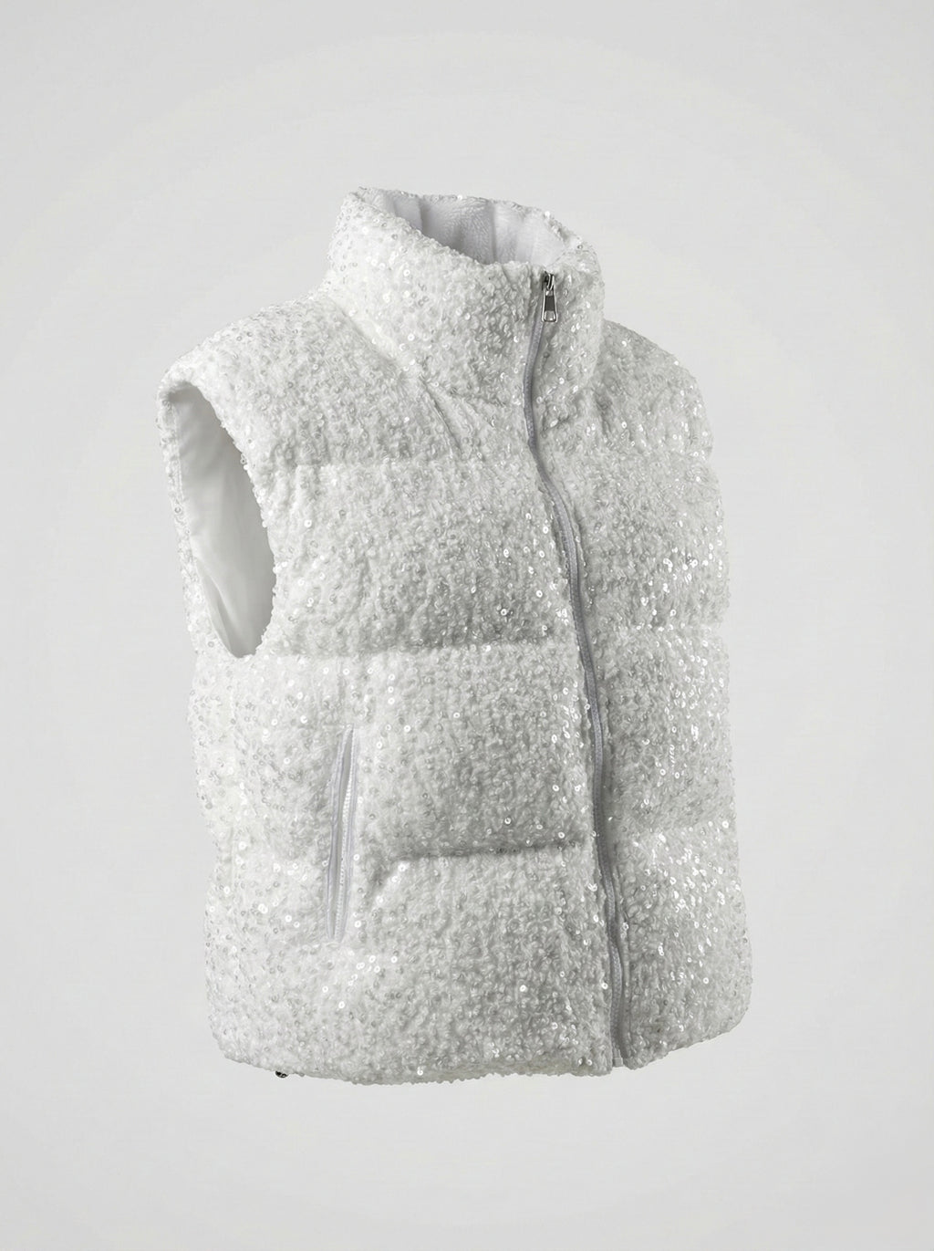 Gilet fluffy paillettes