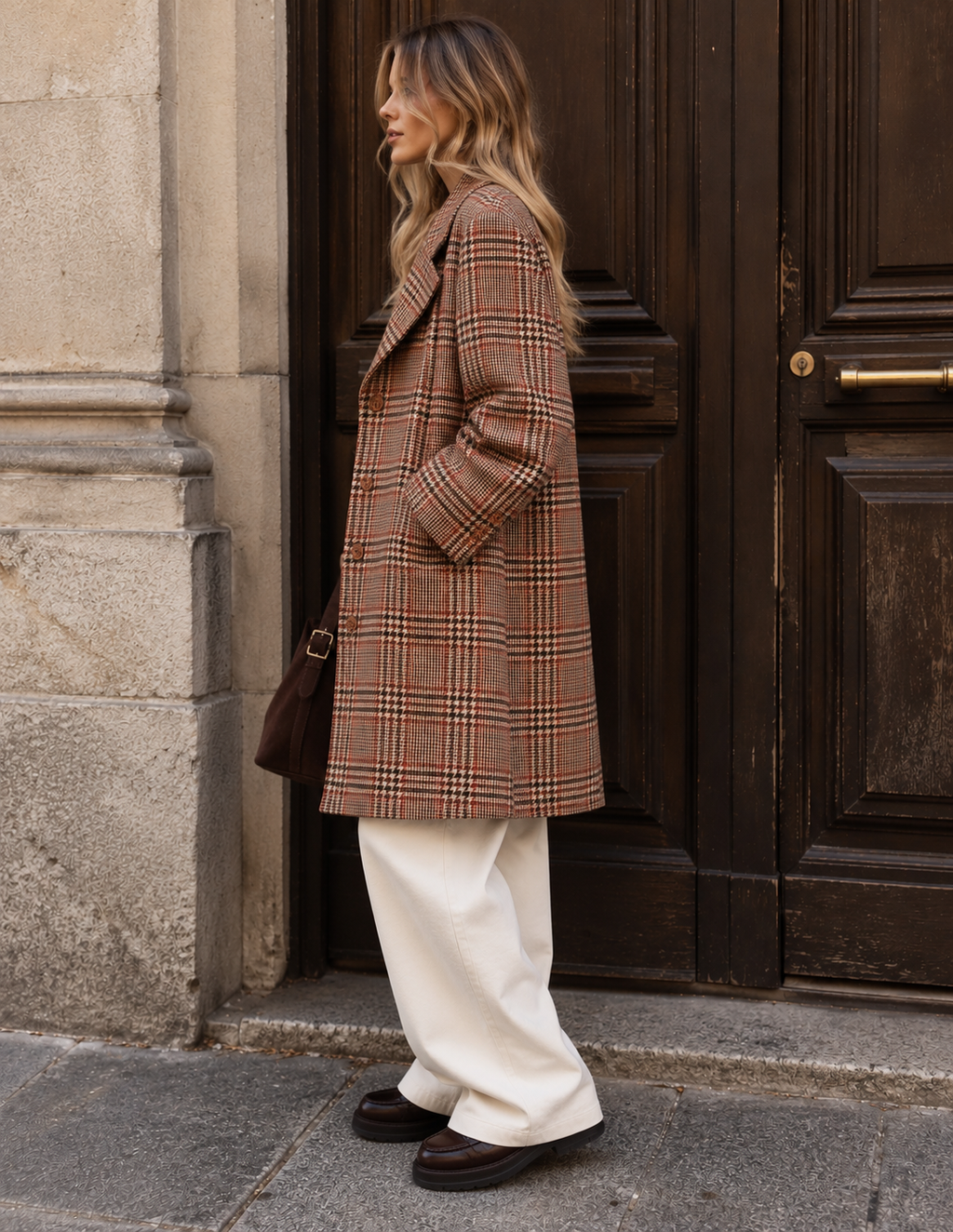 Cappotto monopetto vintage tartan