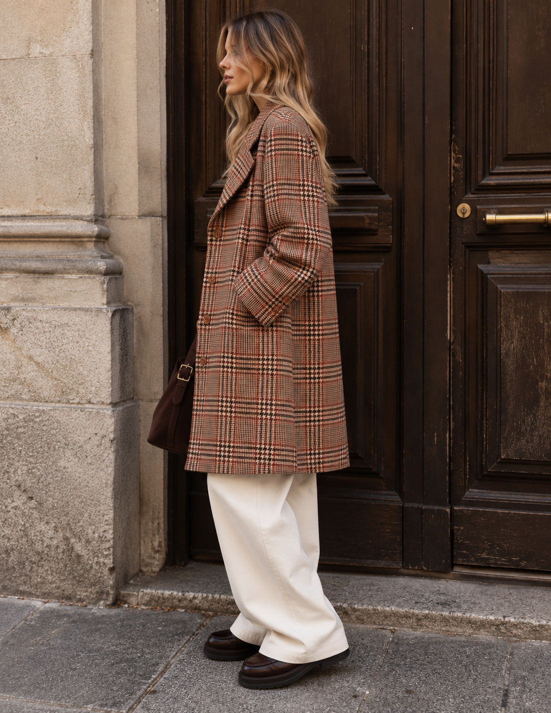 Cappotto monopetto vintage tartan