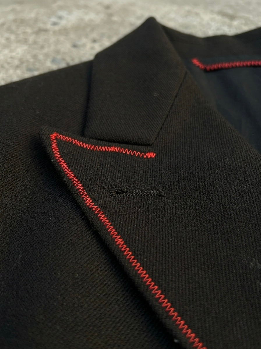 Blazer vintage doppiopetto ‘ghost heart’ reworked