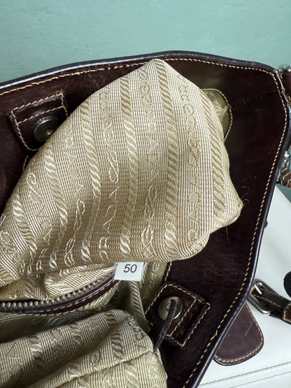 Prada Brown Canapa Canvas & Leather