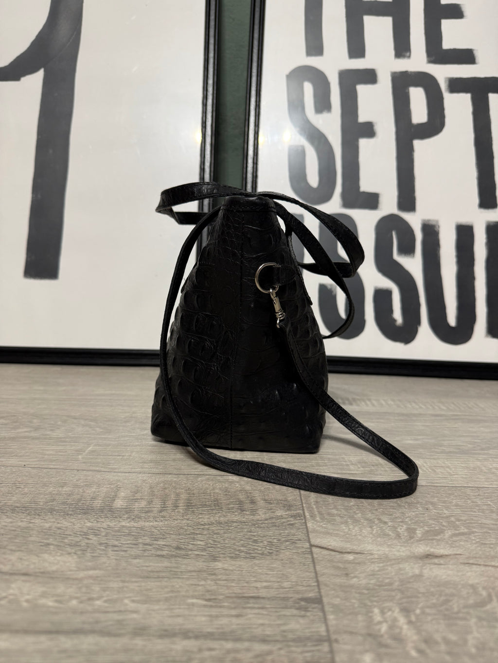 Shopper in pelle stampa cocco