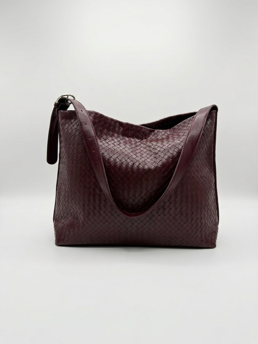 Borsa intrecciata Borgogna