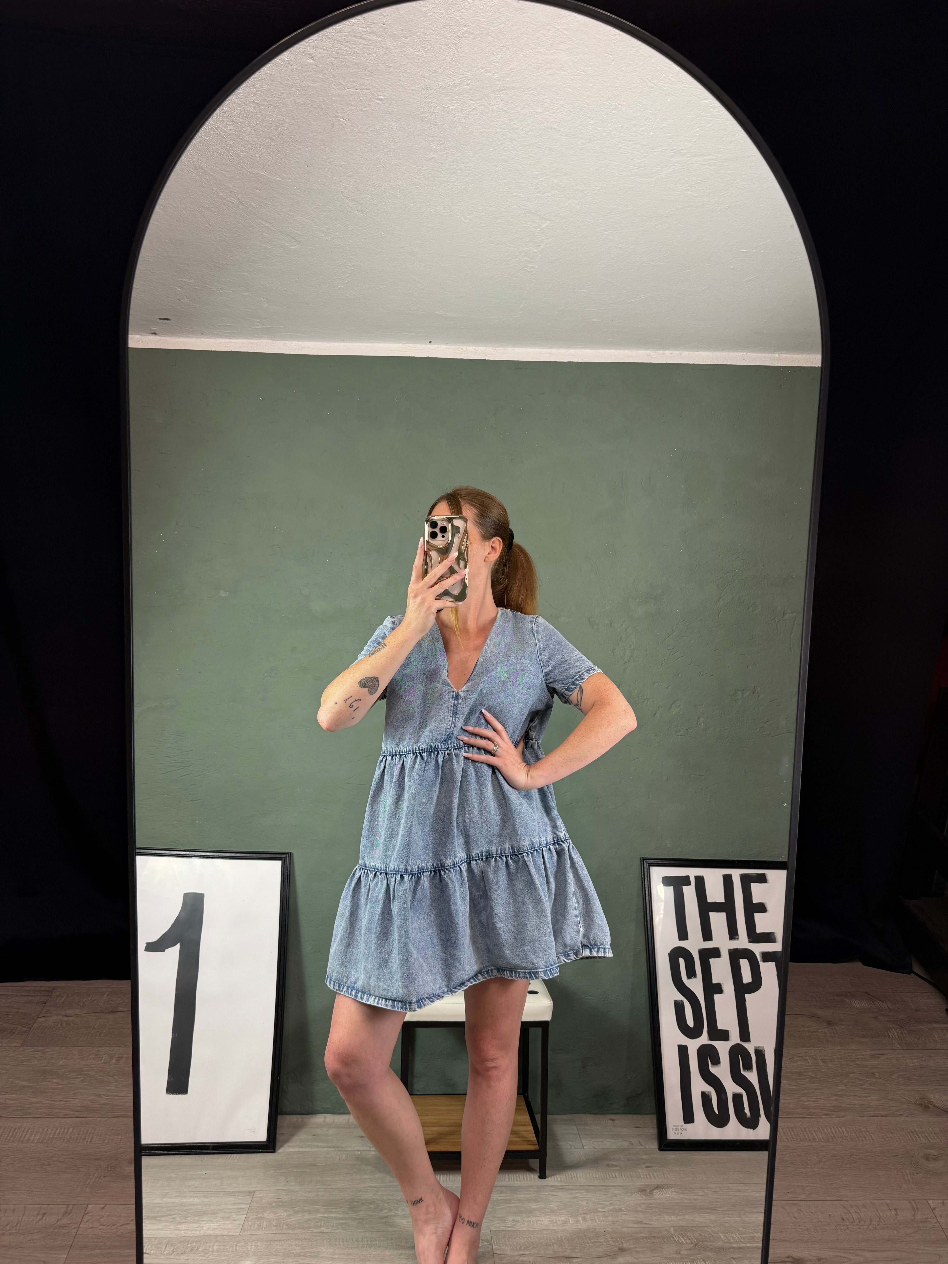 Abito denim balze tg.M