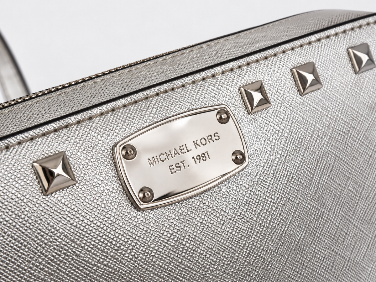 Borsa Michael Kors Crossbody Argento con Borchie