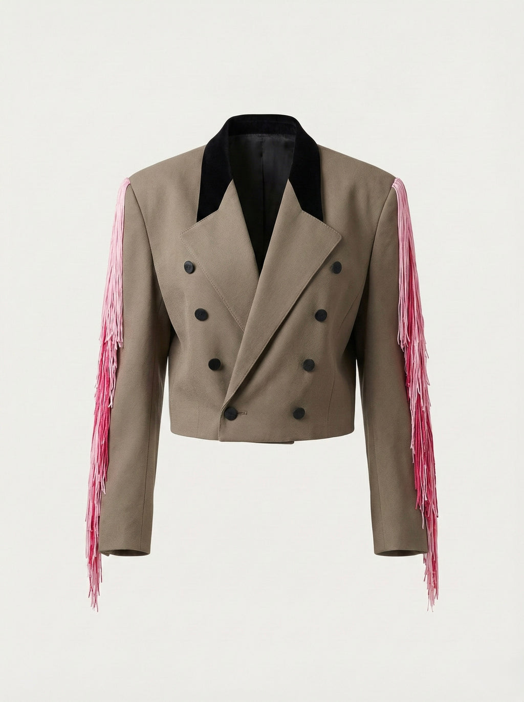 Blazer crop ‘Pink fringes’