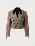Blazer crop ‘Pink fringes’