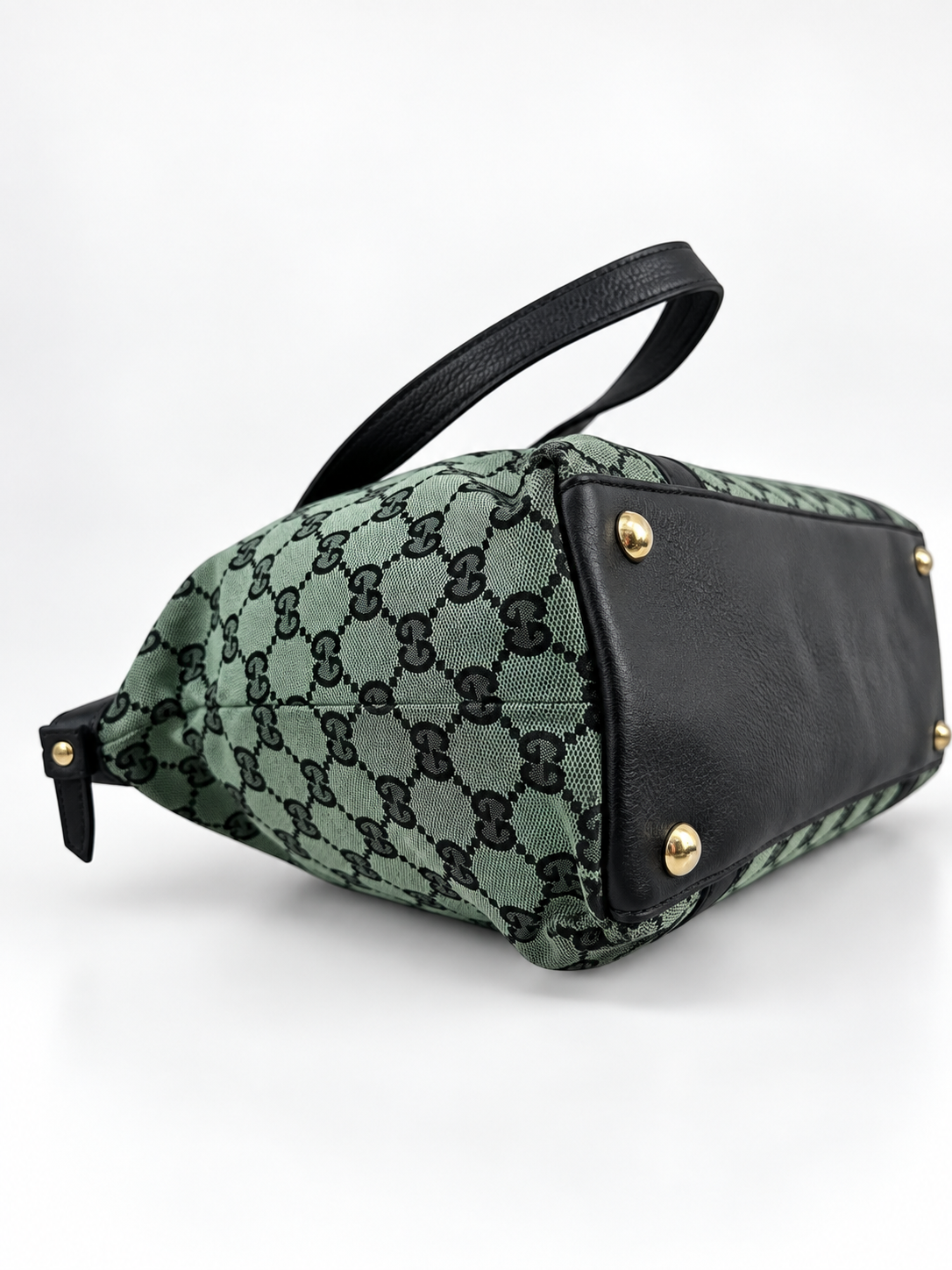 Gucci Tote GG Monogram Abbey Green Vintage Canvas e Pelle