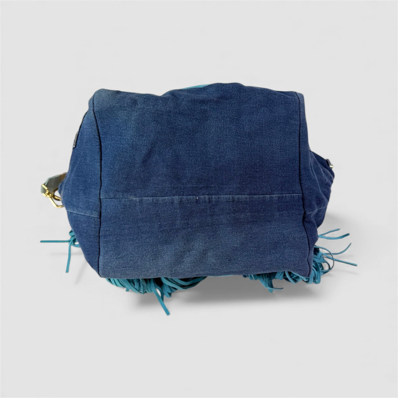 Borsa denim frange tracolla handmade