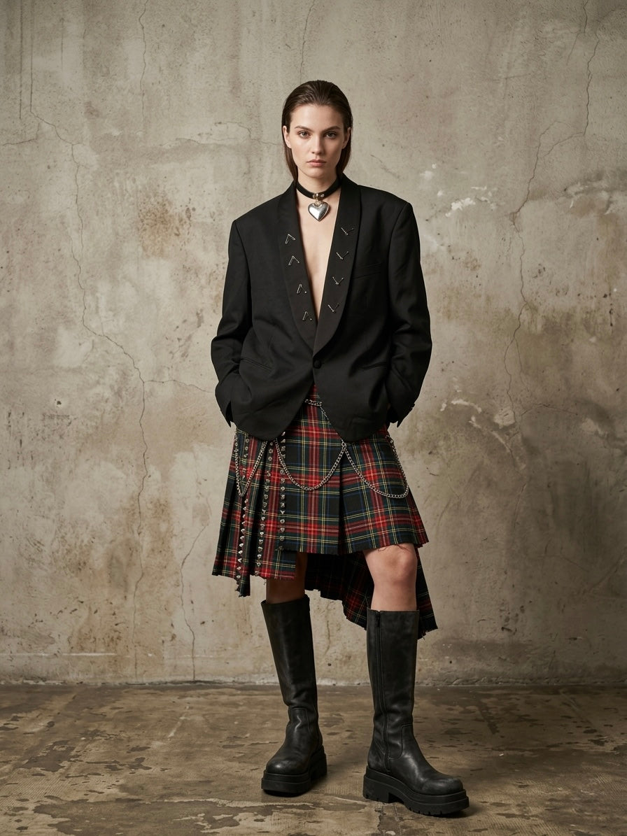 Blazer vintage ‘Rock ‘n’ Roll’ hand printed