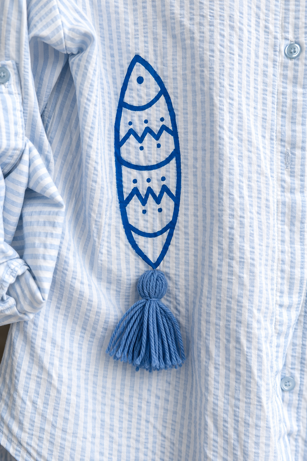Camicia righe ‘Blue fish’ 🐟