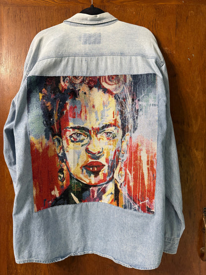 Maxi camicia denim handmade ‘Frida’ tg.L