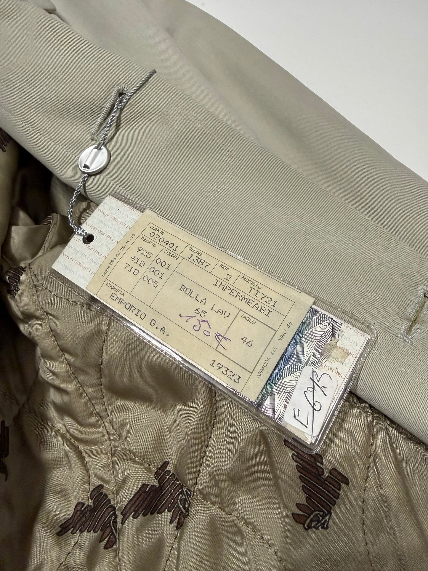 Cappotto impermeabile Emporio Armani