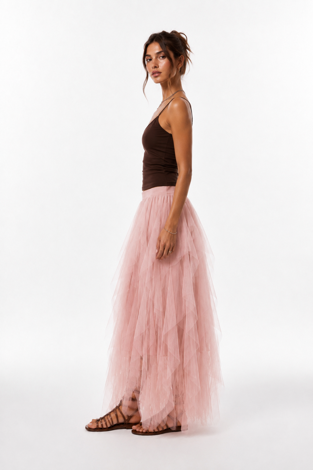 Maxigonna petali tulle