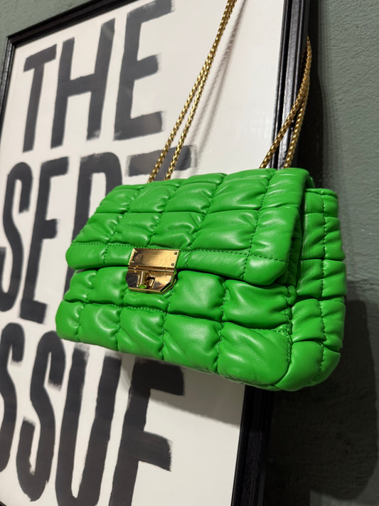 Borsa trapuntata pouf verde