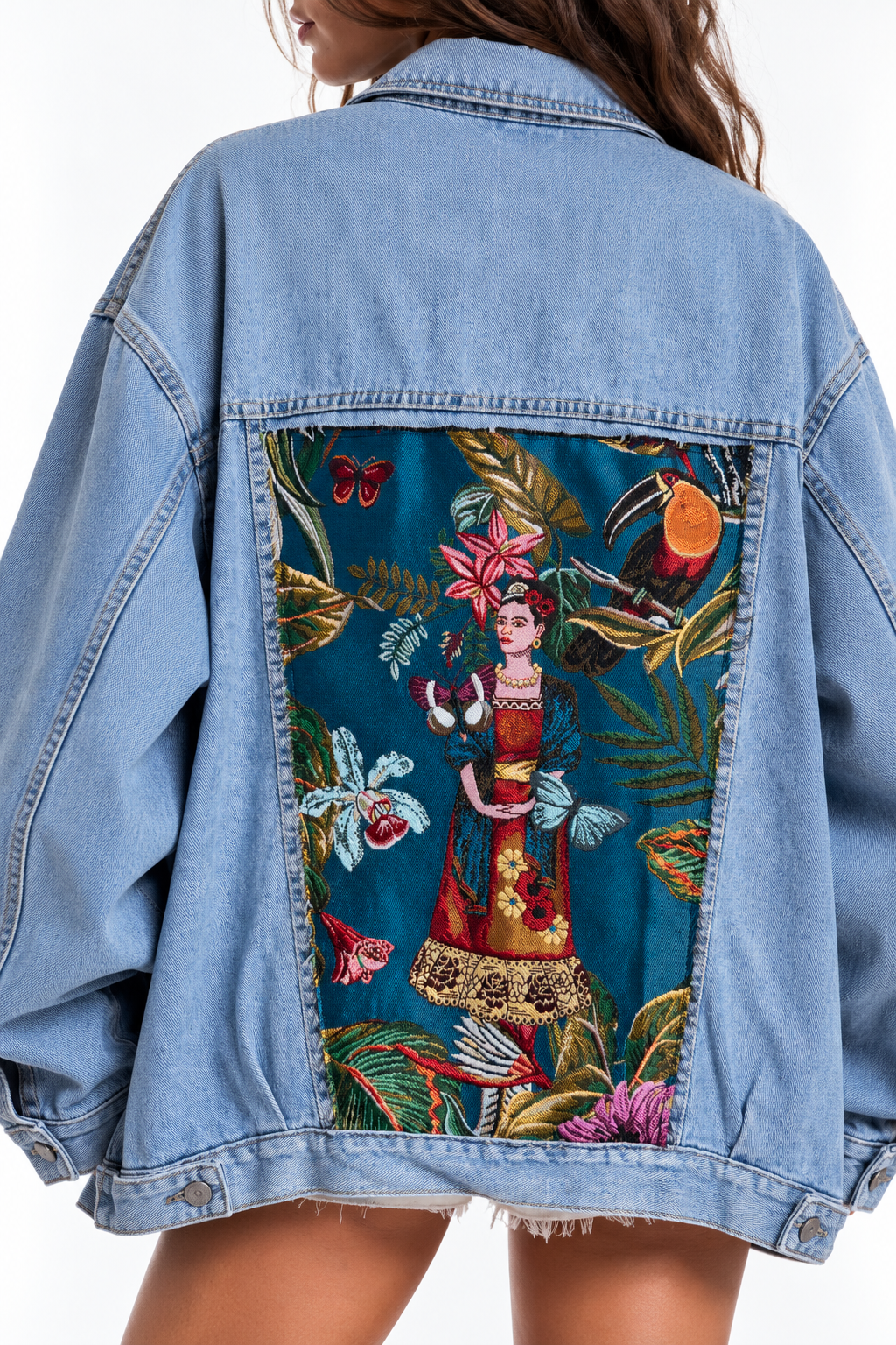 Giacca bomber denim reworked ‘Frida’