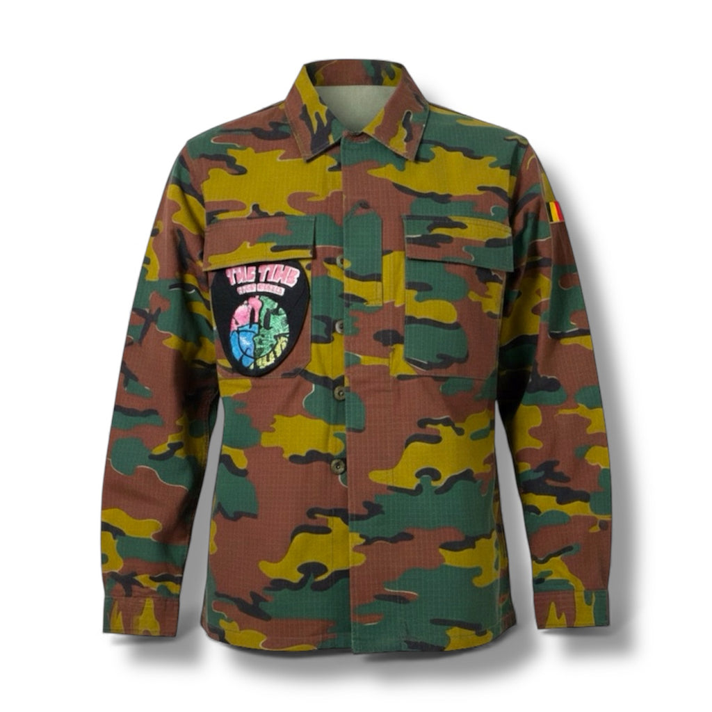 Giacca militare ‘Fluo smile’ upcycling
