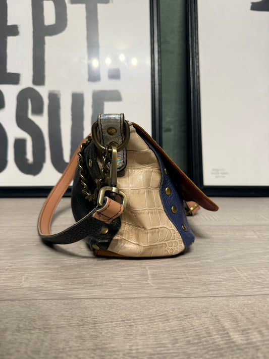 Postina multicolor in pelle handmade