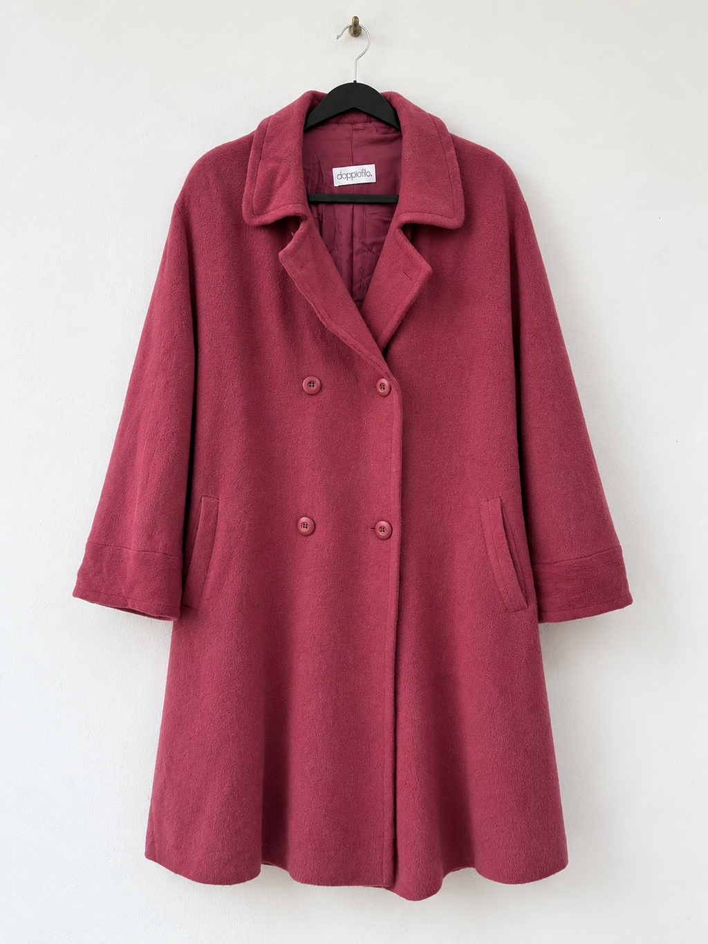 Cappotto vintage lampone 85% alpaca