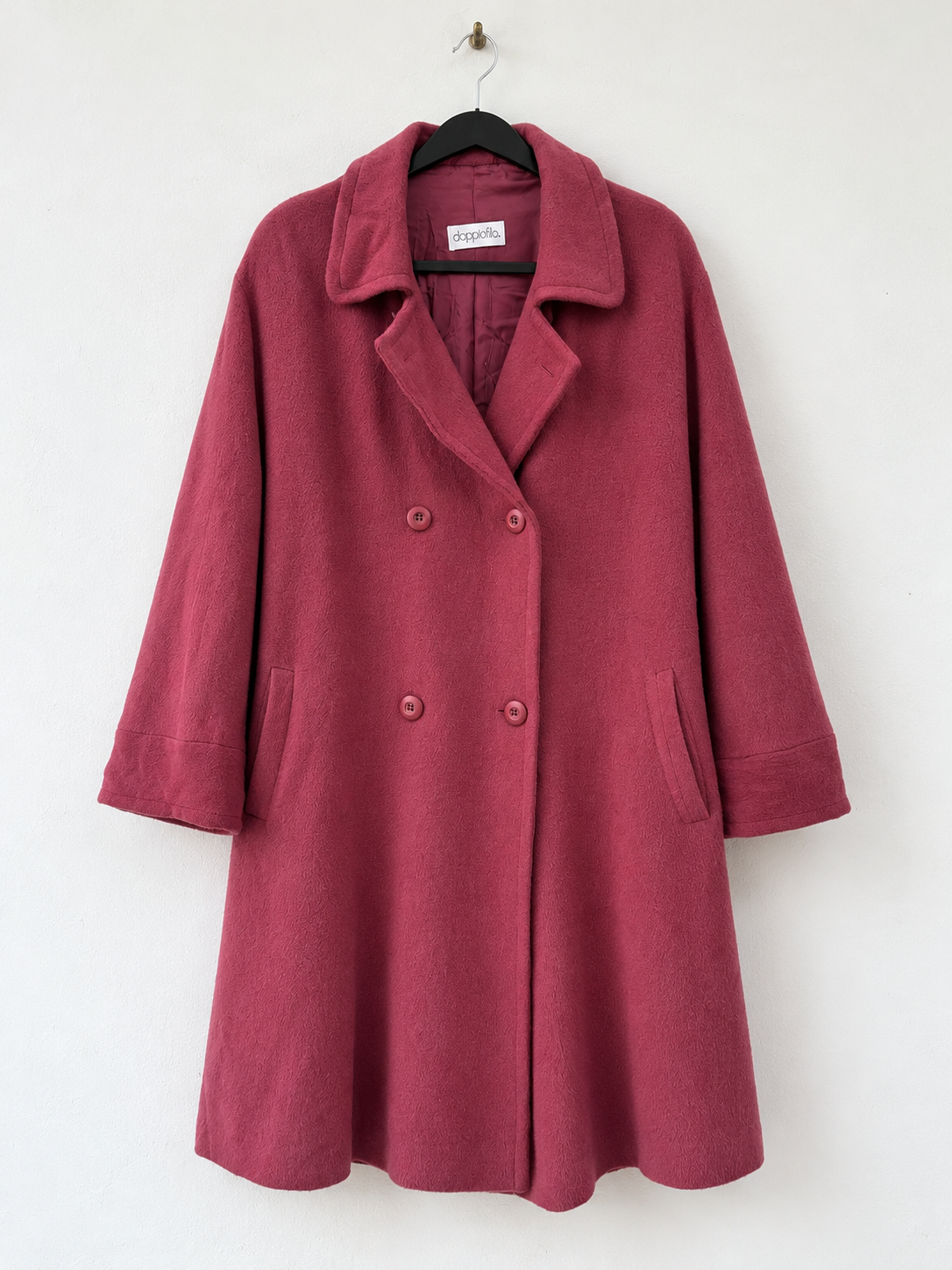 Cappotto vintage lampone 85% alpaca