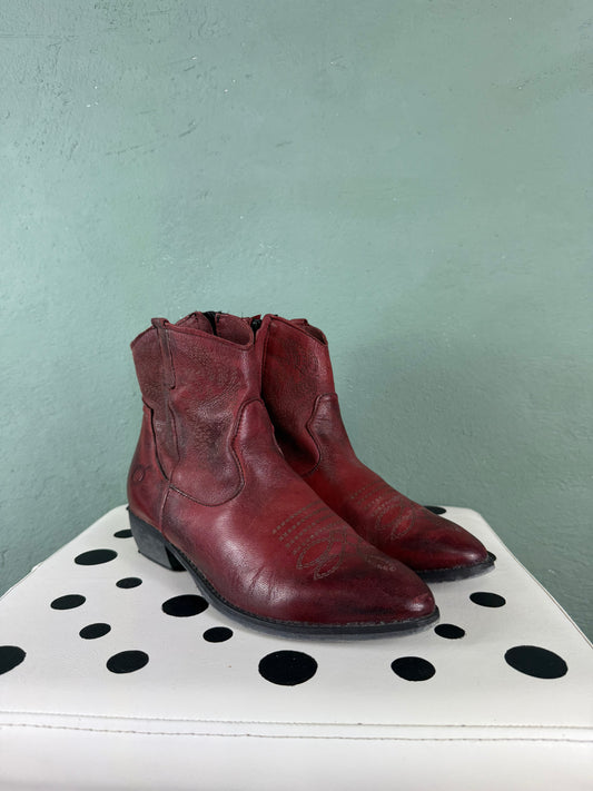 Texano in pelle borgogna n.39