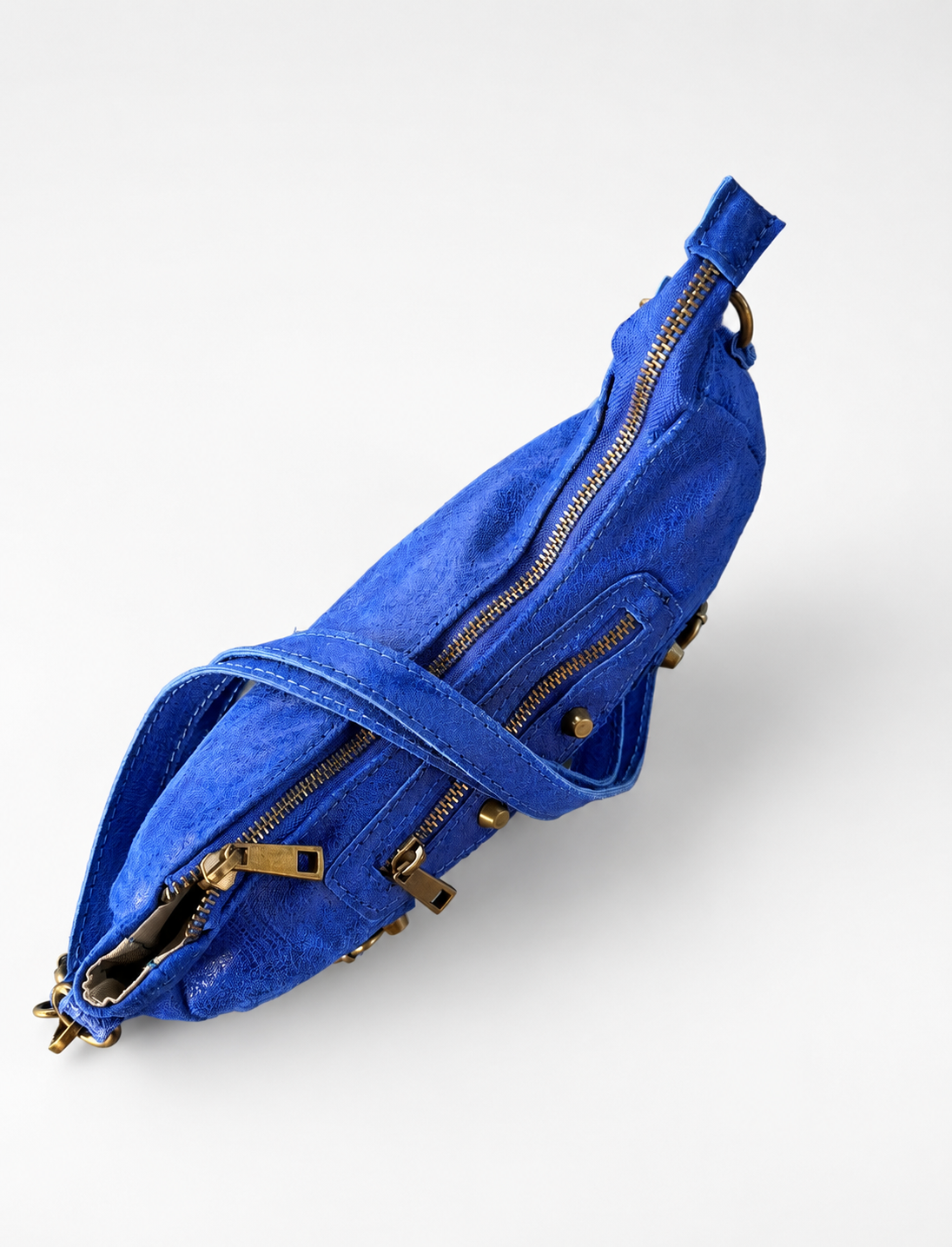 Borsa tracolla mezzaluna in pelle
