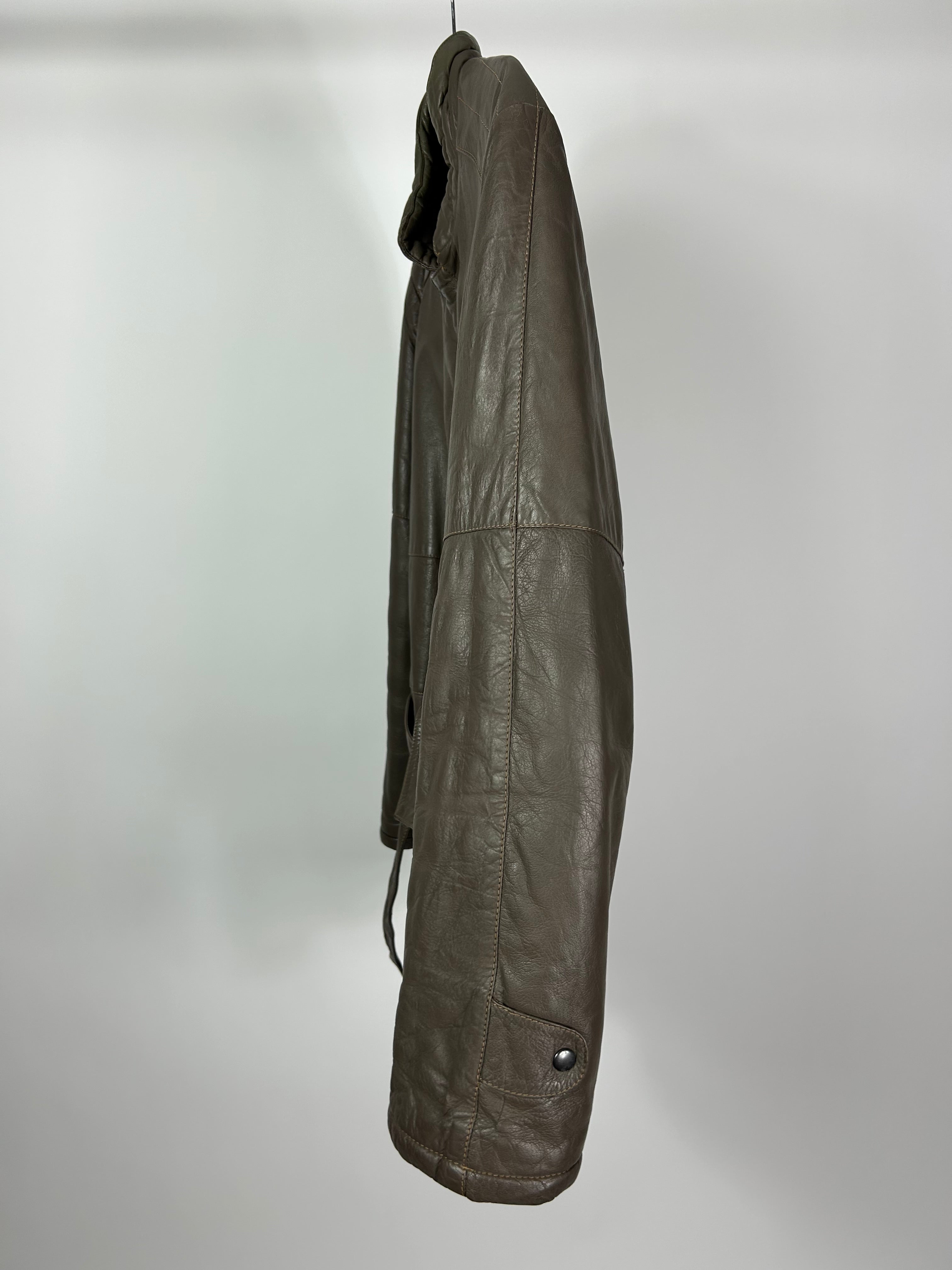 Giacca in pelle tortora