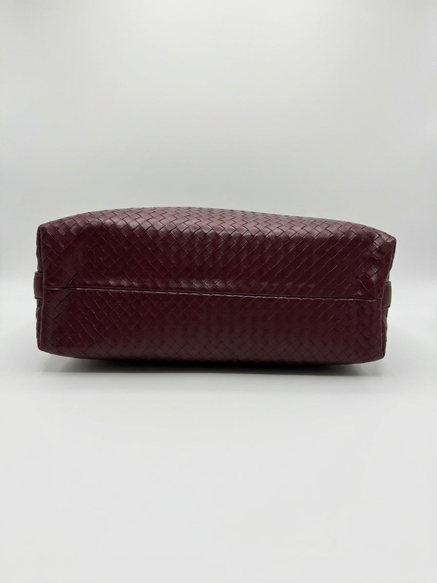 Borsa intrecciata Borgogna