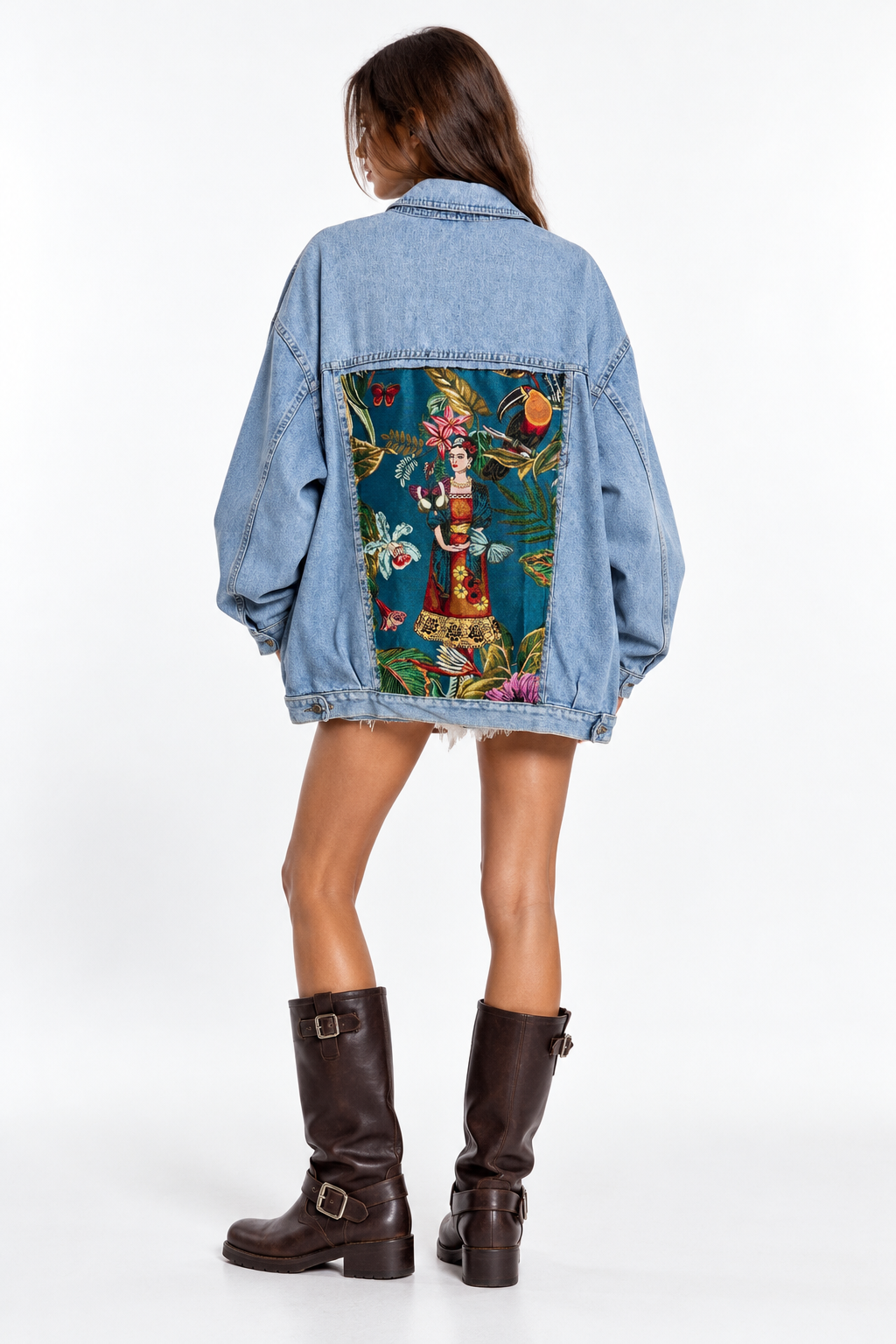 Giacca bomber denim reworked ‘Frida’