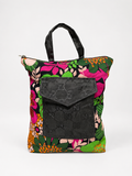 Shopper flowers handmade tasca logo Gucci