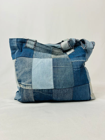 Denim patchwork handmade bag