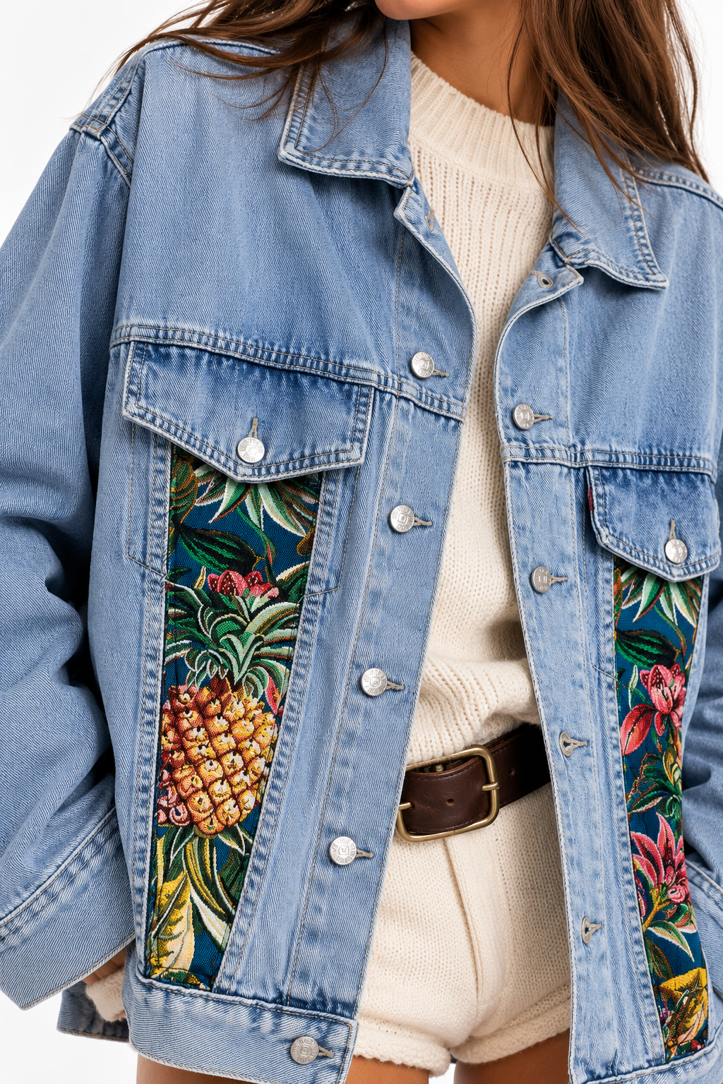 Giacca bomber denim reworked ‘Frida’