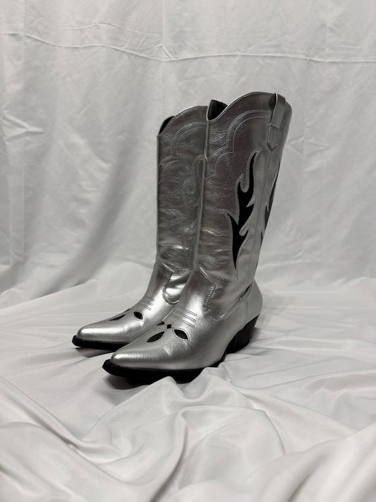 Texano argento ‘ Black flames ’ handmade