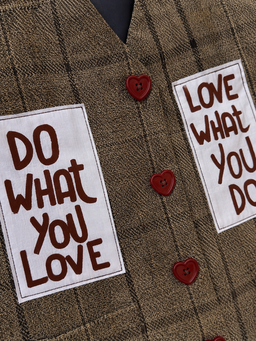 Gilet tweed ‘Do what you love’