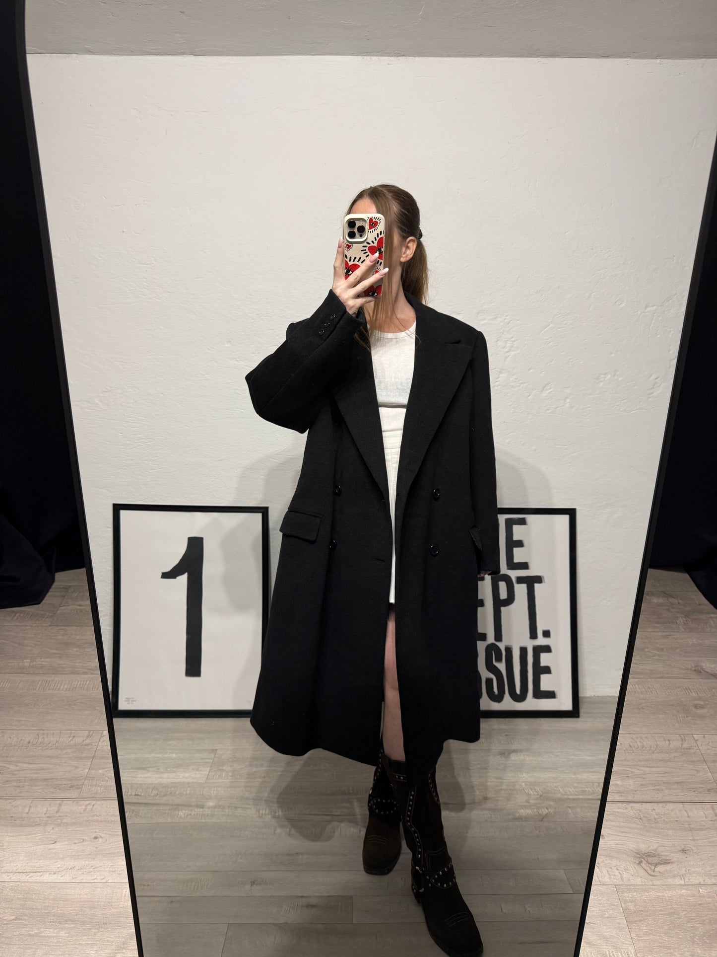 Cappotto sartoriale vintage doppiopetto nero