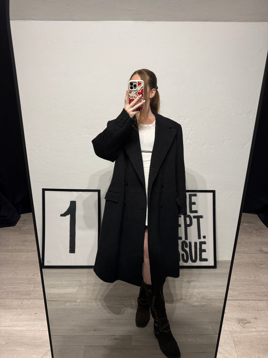 Cappotto sartoriale vintage doppiopetto nero