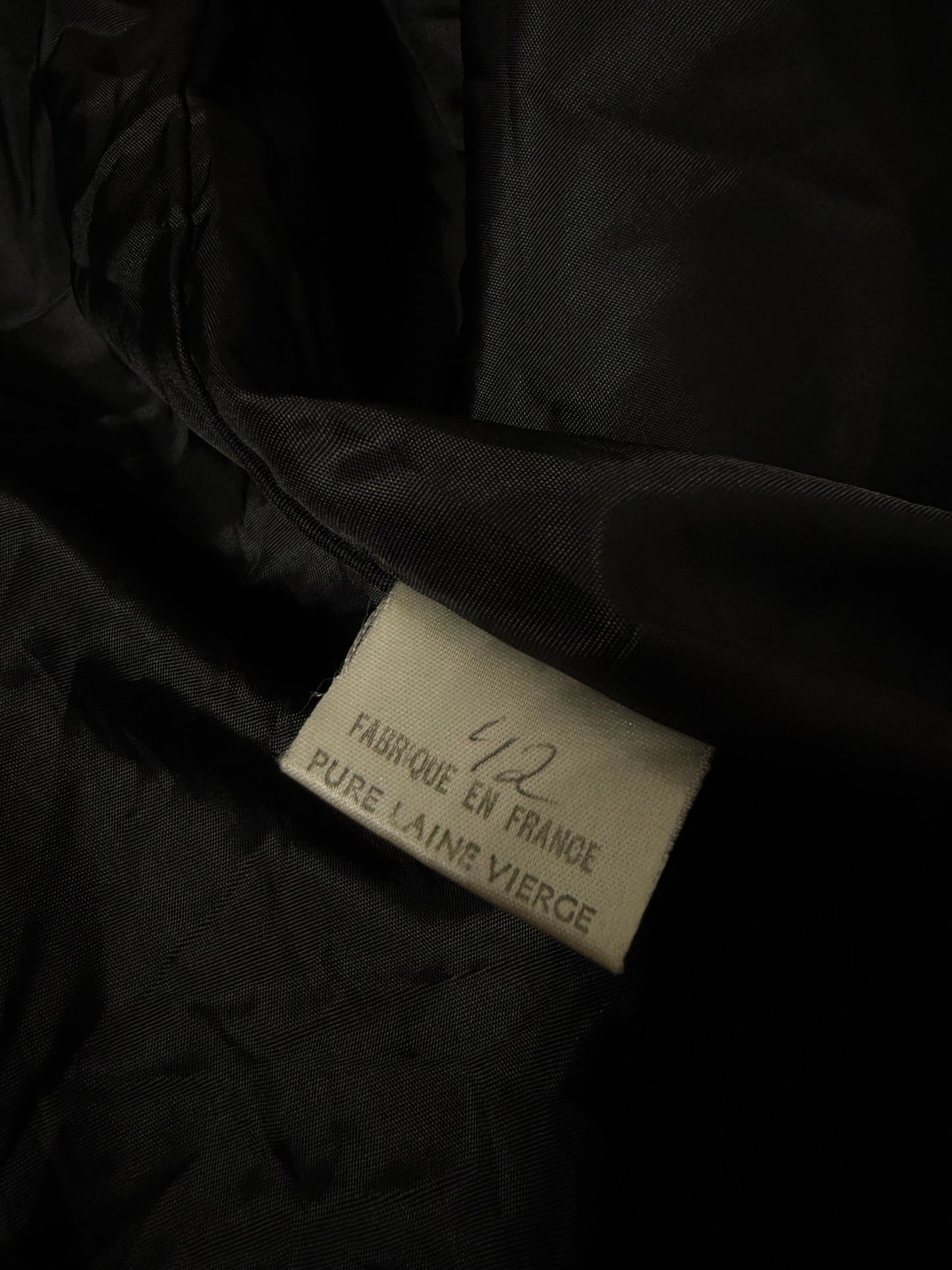 Cappotto vintage doppiopetto 100% lana vergine nero