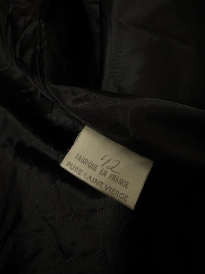 Cappotto vintage doppiopetto 100% lana vergine nero