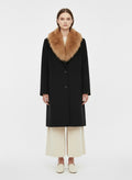 Cappotto vintage collo eco fur 80% lana