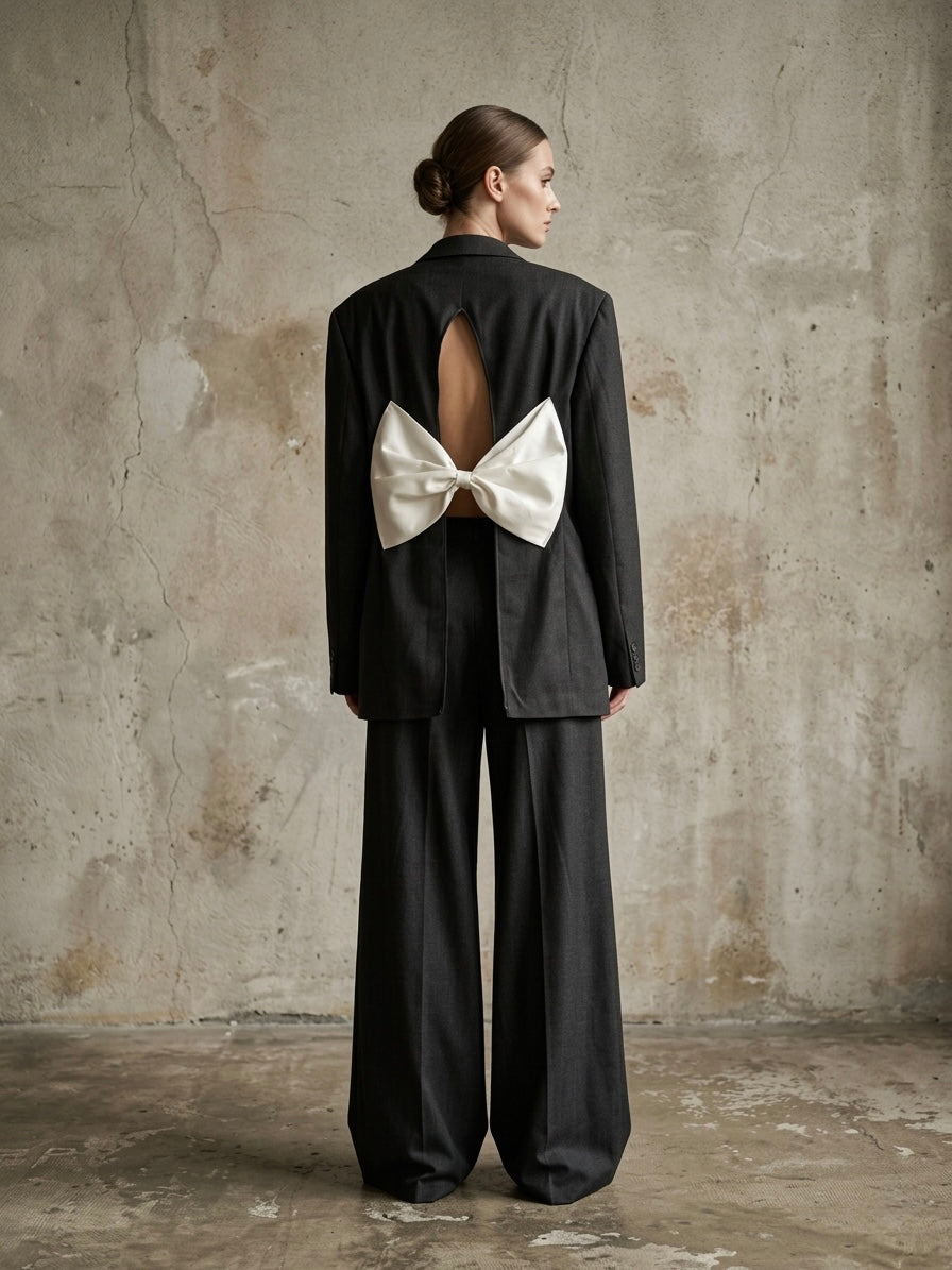 Blazer vintage ‘white bow’ reworked