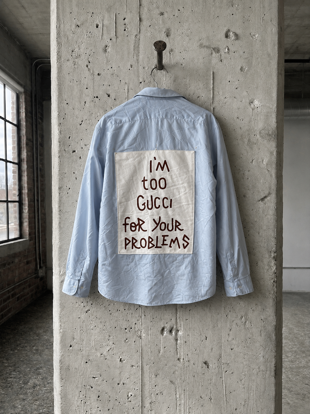 Camicia ‘I’m too Gucci’ reworked