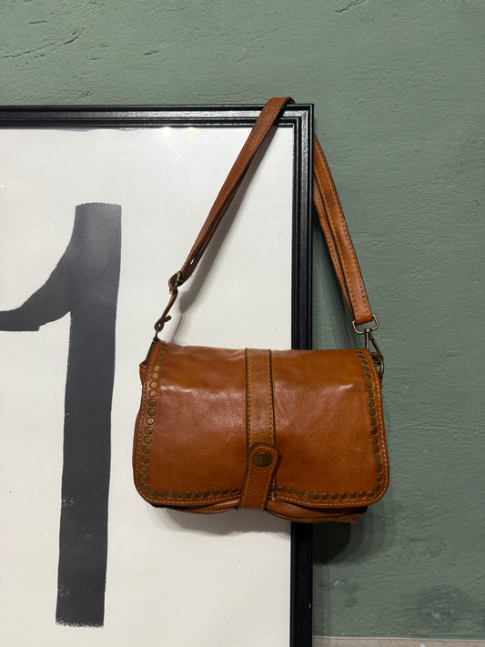 Pochette cuoio in pelle con tracolla