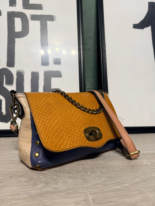 Postina multicolor in pelle handmade