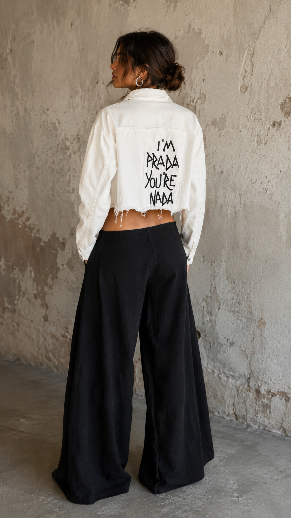 Giacca denim cropped ‘I’m Prada’