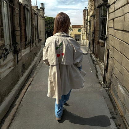 Trench ‘Cherry Much’ handmade