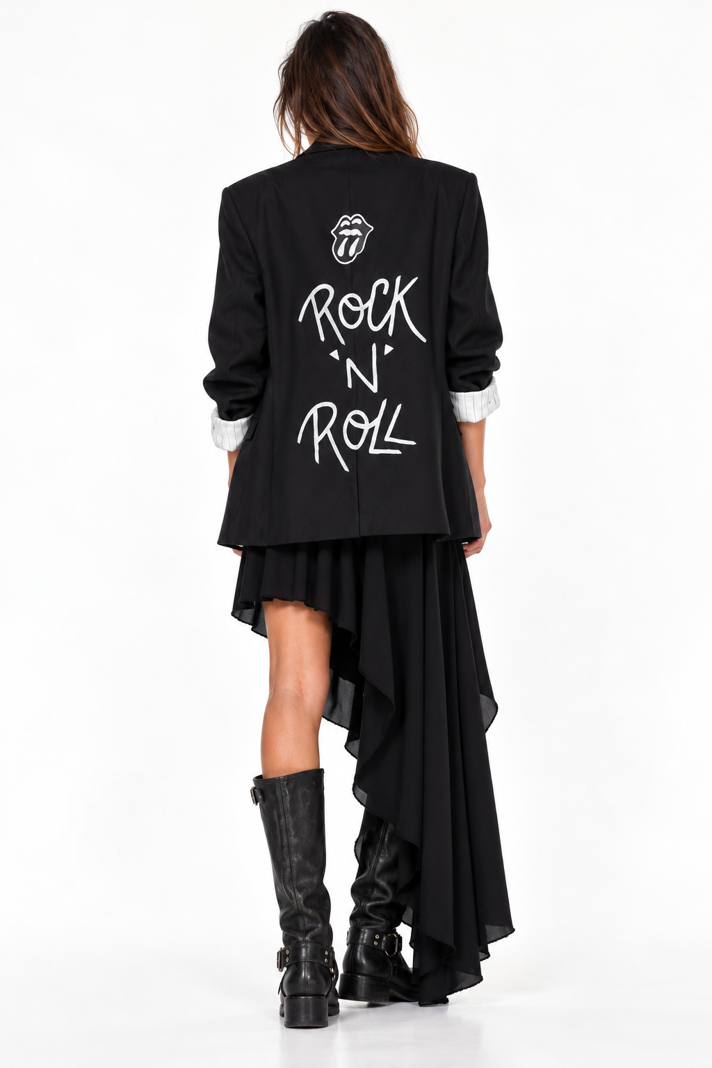 Blazer vintage ‘Rock ‘n’ Roll’ hand printed