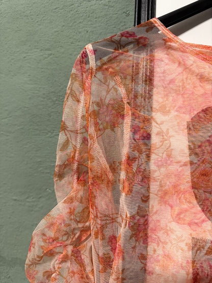 Maglia velata fiori Zara