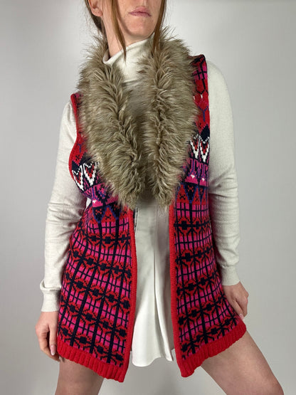 Gilet fantasia collo ecopelliccia tg.M