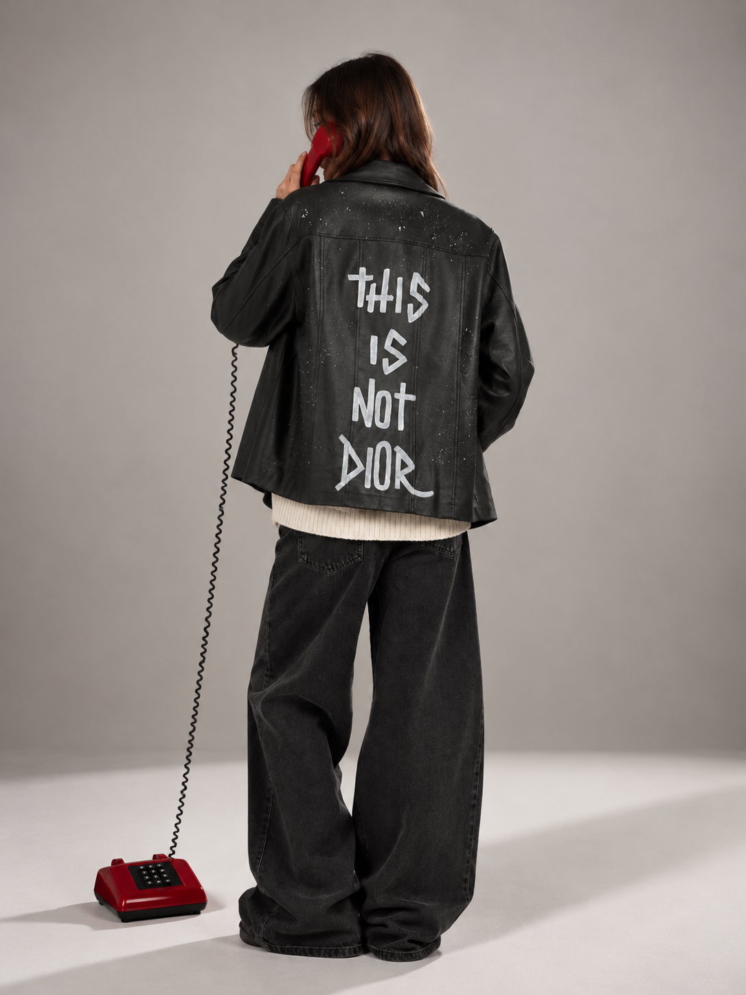 Giacca in pelle ‘This is not Dior’